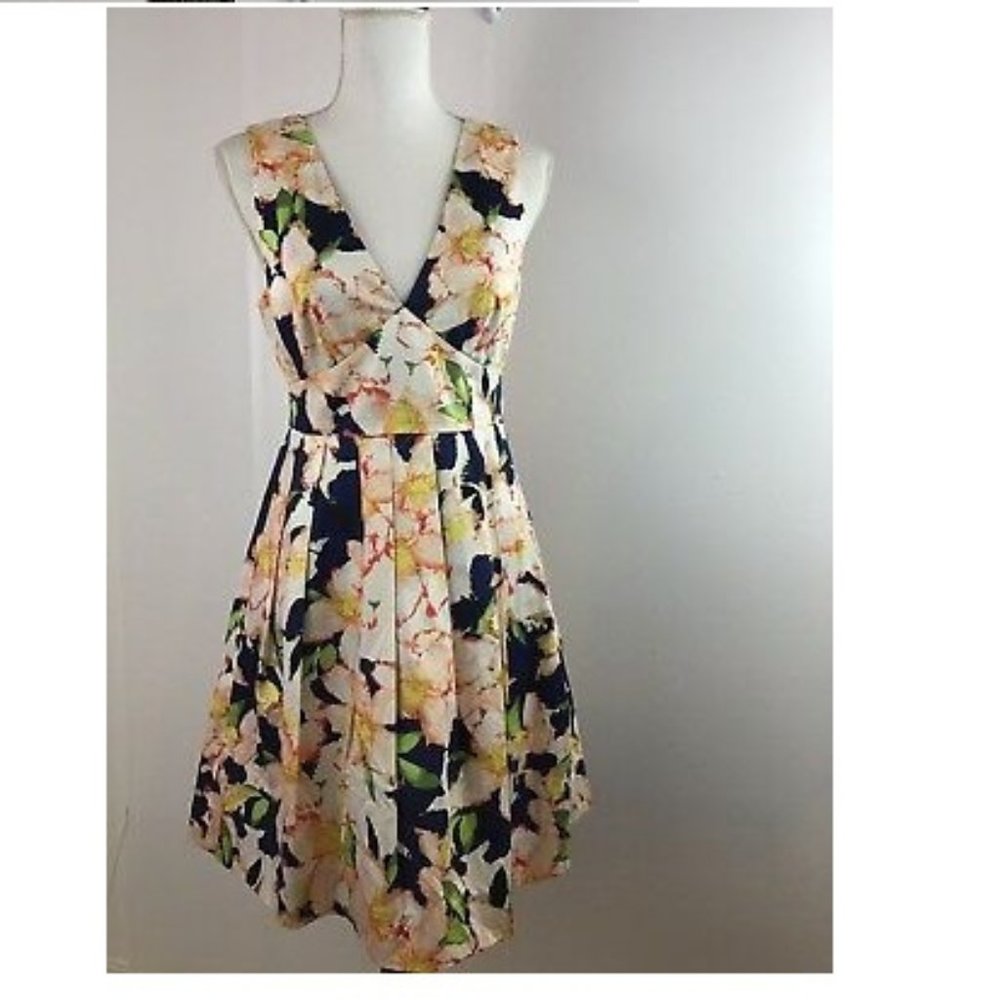 J.CREW Multicolor Cove Floral V-neck Dress